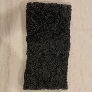 Aran Crafts Charcoal Knit Headband with Bow